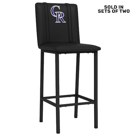 Dreamseat Bar Stool 500 with Colorado Rockies Secondary, 2PK XZ500BSDBLK-PSMLB20081A